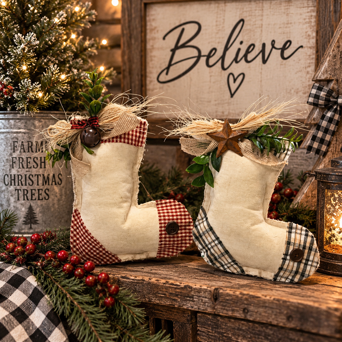 Country Christmas Stocking Décor
