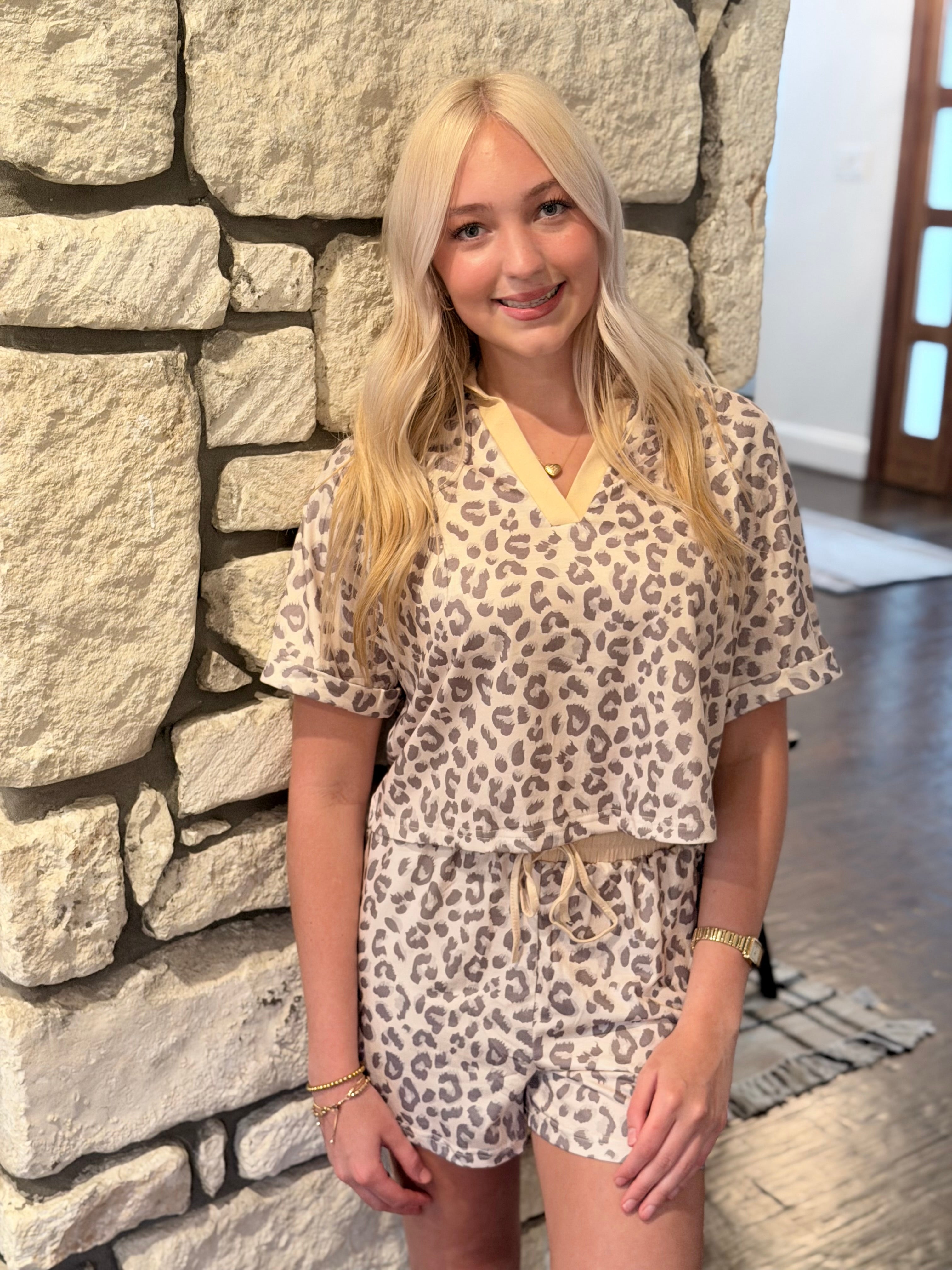 Champagne Leopard Set